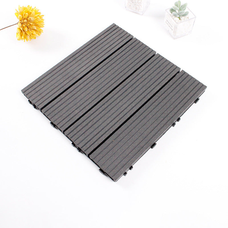 BowLift | 12" X 12" 4-Slat Square Deck/Patio Floor Tiles Snap Installation Floor Plank Tiles