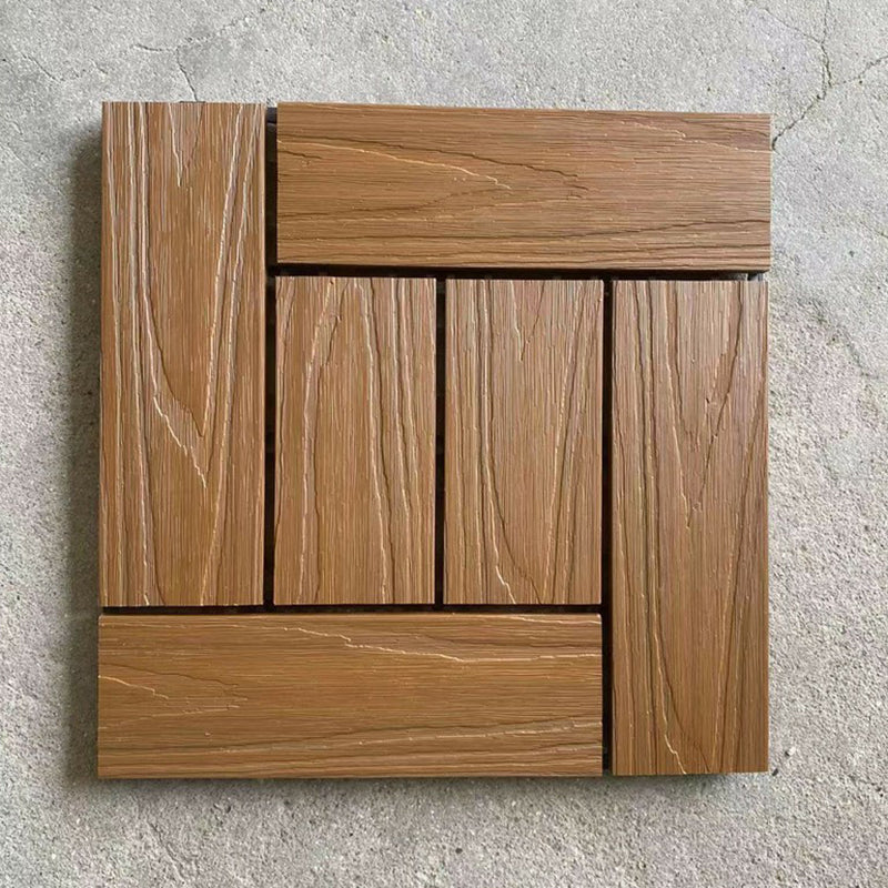 BowLift | Composite Plank Tiles Striped Pattern Square Deck Flooring Outdoor Patio