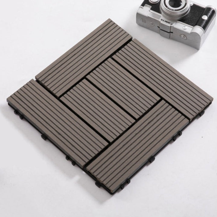 BowLift | Composite Plank Tiles Striped Pattern Square Deck Flooring Outdoor Patio