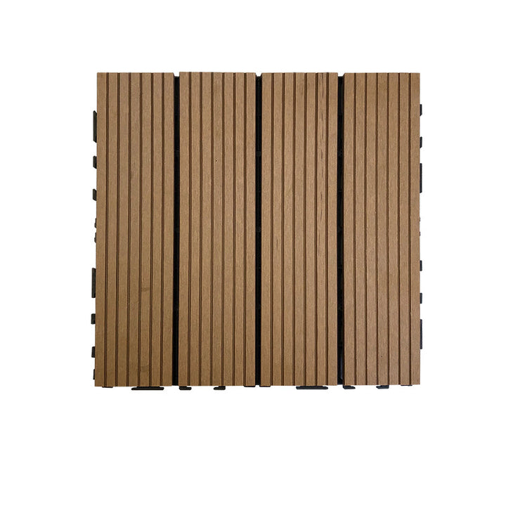 BowLift | Composite Square Patio Tiles Interlocking Striped Pattern Patio Floor Tiles