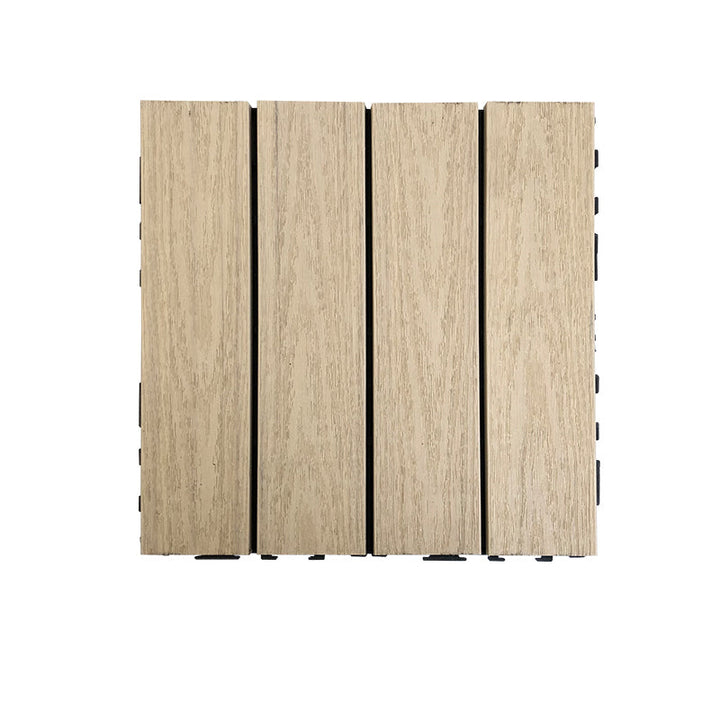 BowLift | Composite Square Patio Tiles Interlocking Striped Pattern Patio Floor Tiles