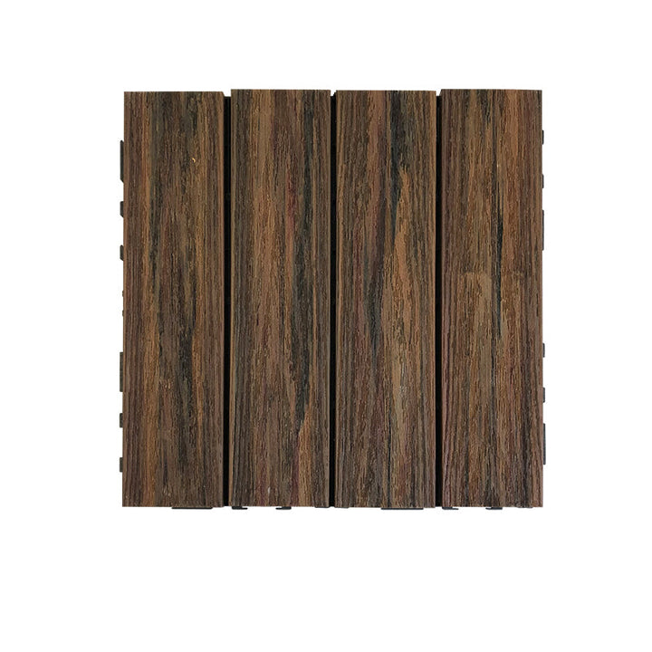 BowLift | Composite Square Patio Tiles Interlocking Striped Pattern Patio Floor Tiles