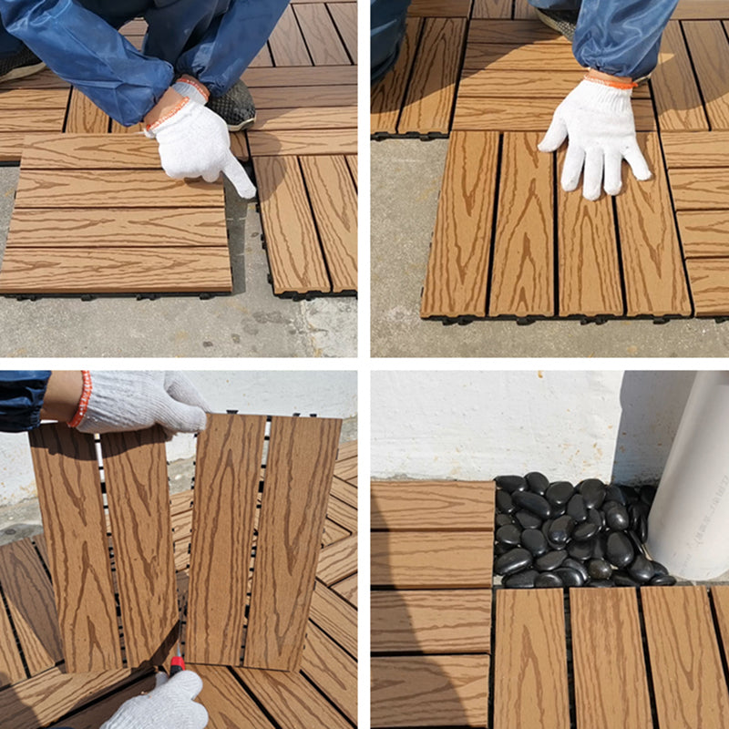 BowLift | Square PVC Deck/Patio Floor Tiles Interlocking Installation Outdoor Patio Tiles