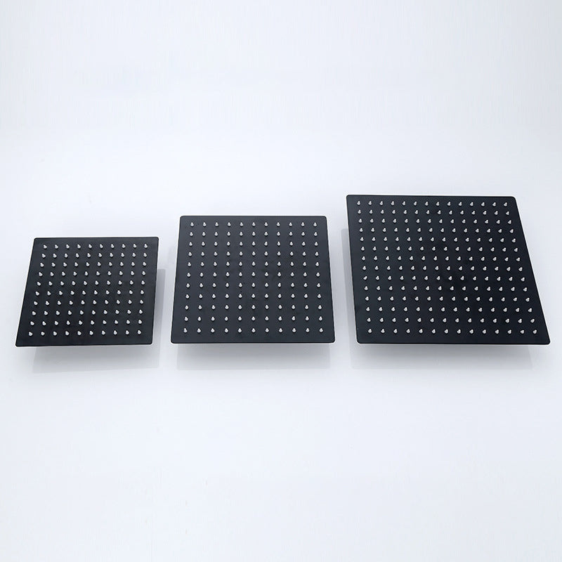 BowLift | Black Square Fixed Shower Head Modern Style Wall Mounted Shower Head