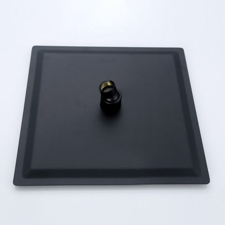 BowLift | Black Square Fixed Shower Head Modern Style Wall Mounted Shower Head