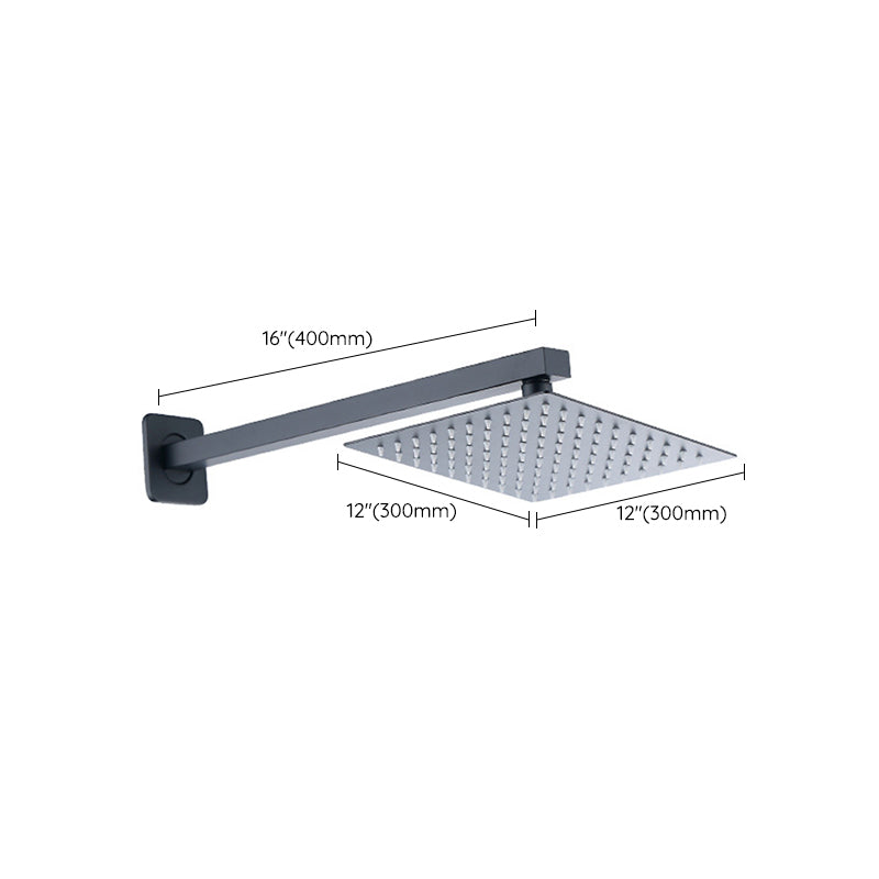 BowLift | Black Square Fest Shower Head Modern Style Wall Mounted Shower Head