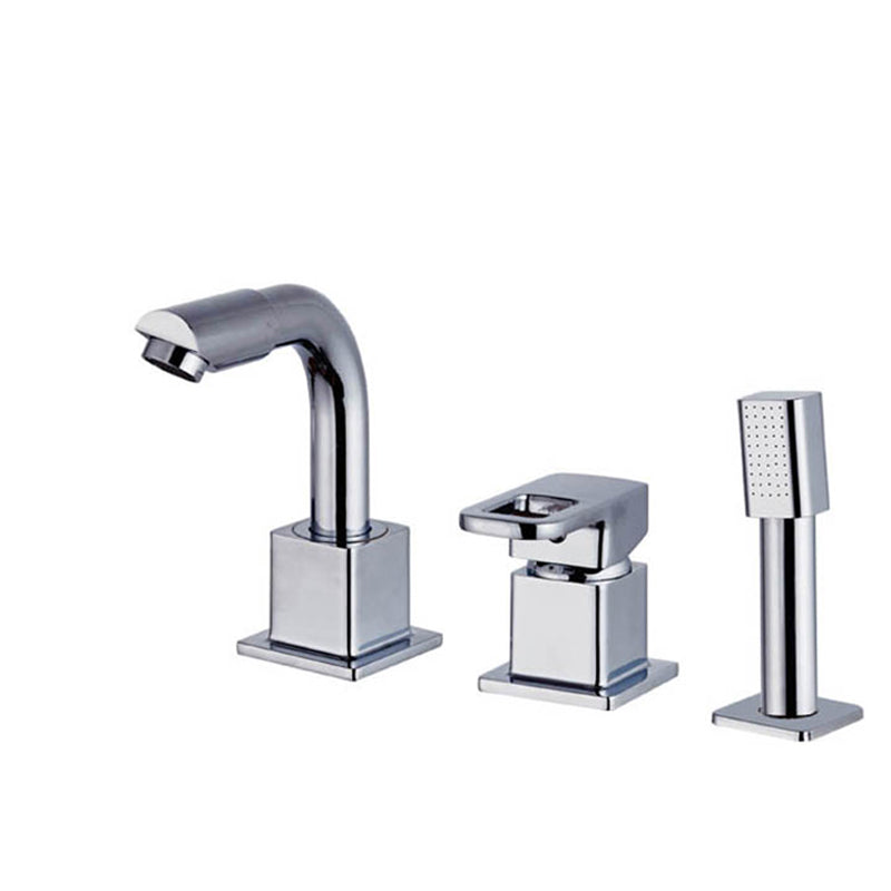 BowLift | Chrome Bath Faucet Trim with Lever Handle Deck Mounted Bathtub Faucet