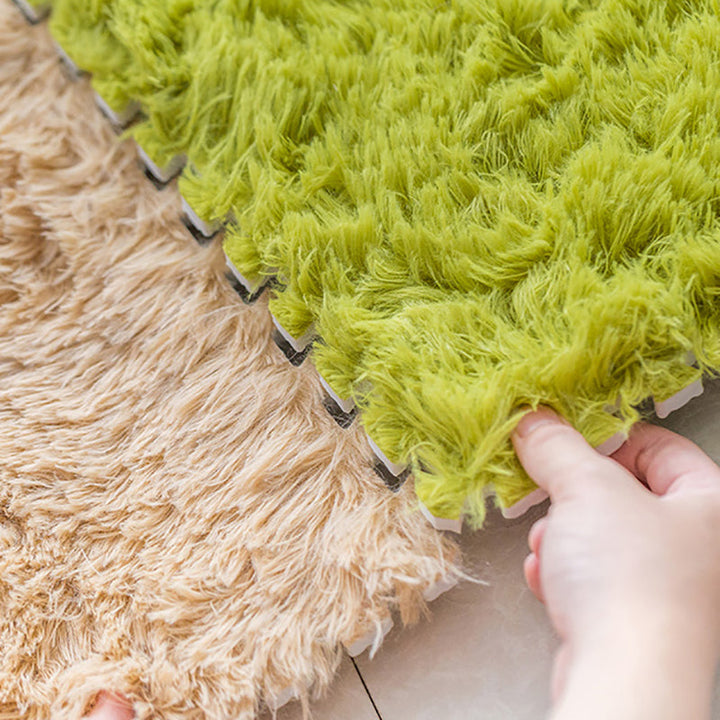 BowLift | Bedroom Carpet Tiles Solid Color Square Shag Stain Resistant Carpet Tiles