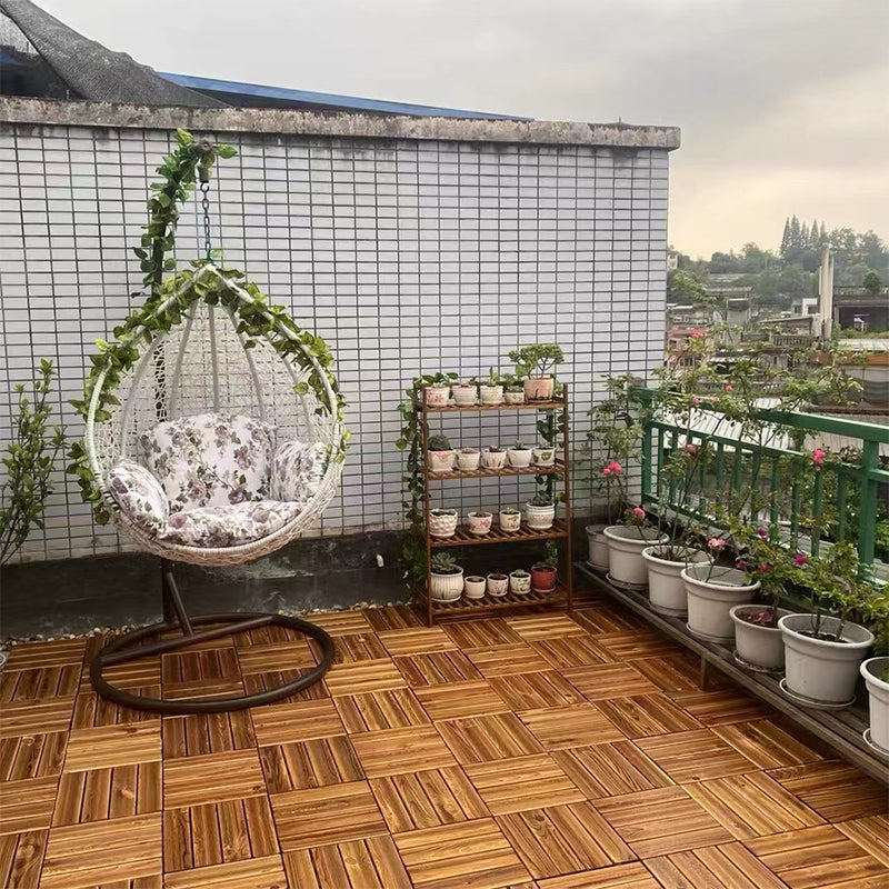 BowLift | Tradition wood tile wire-brushed square engineered wood for patio garden