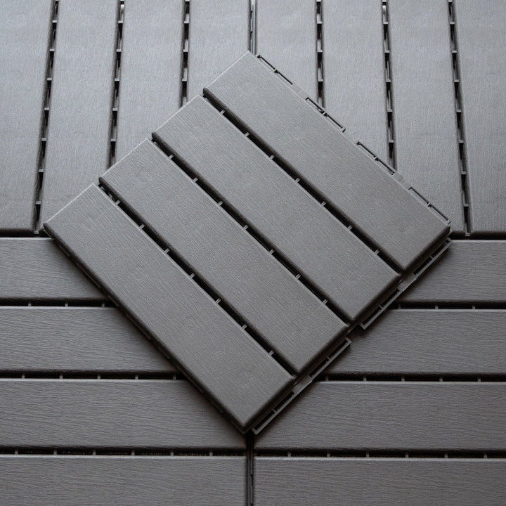 BowLift | Contemporary square wooden tile smooth brown engineered wood for patio garden