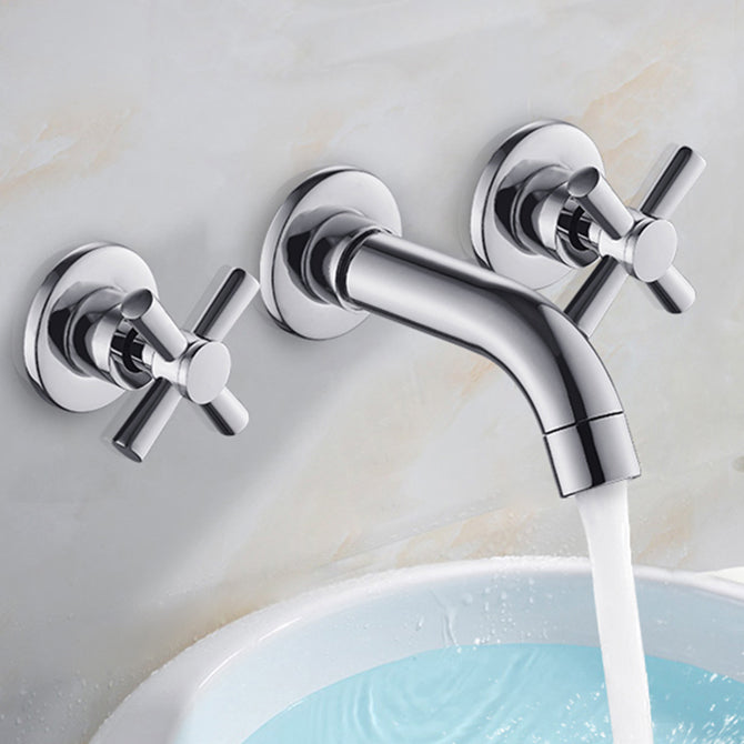 BowLift | Modern bathroom faucet wall-mounted cross handles low arc faucet