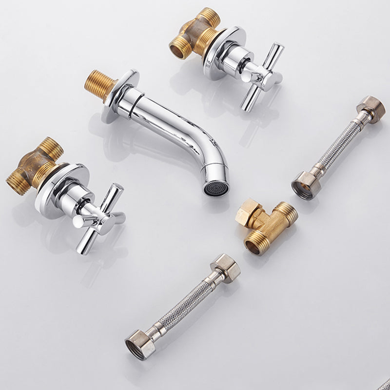 BowLift | Modern bathroom faucet wall-mounted cross handles low arc faucet