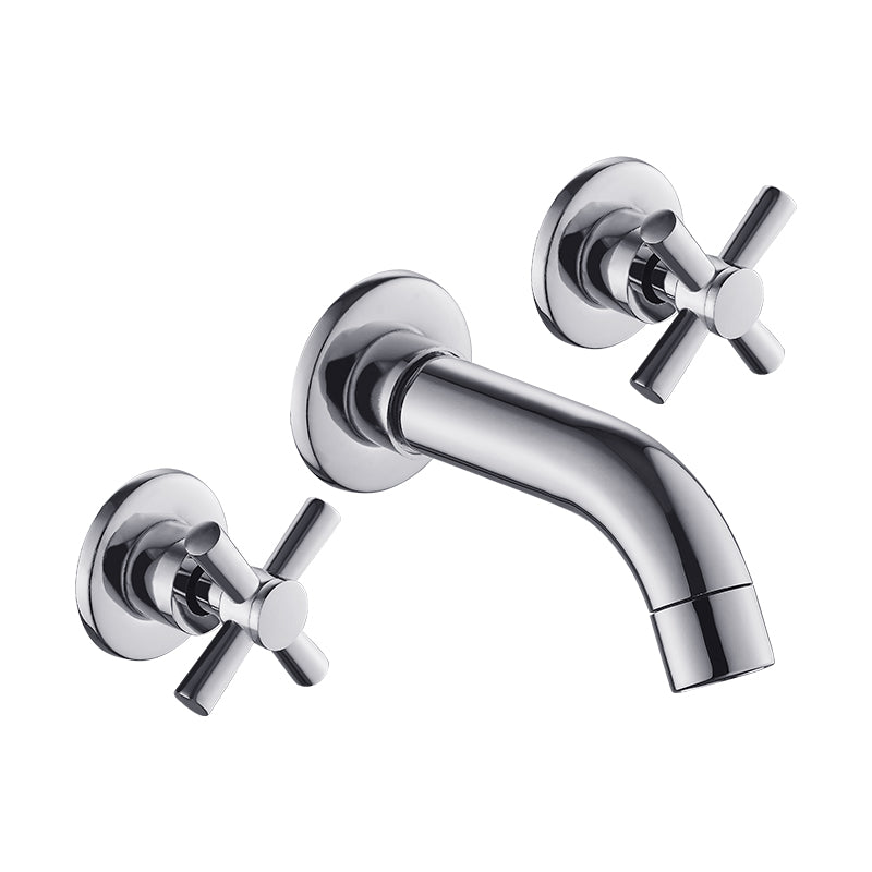 BowLift | Modern bathroom faucet wall-mounted cross handles low arc faucet