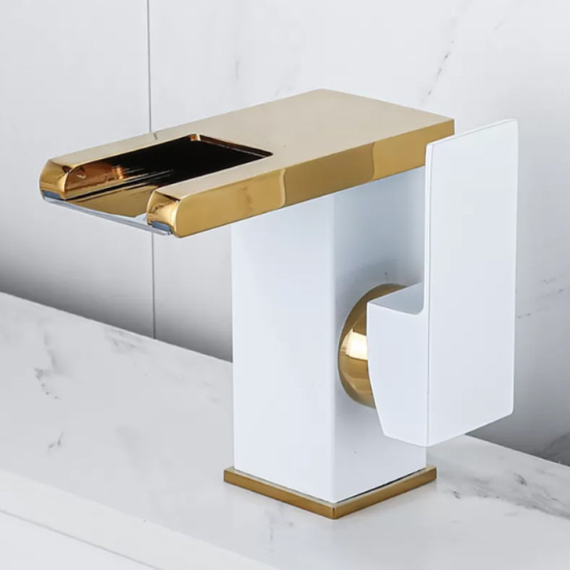 BowLift | Waterfall basin mixer tap square lever handle with LED three-color light