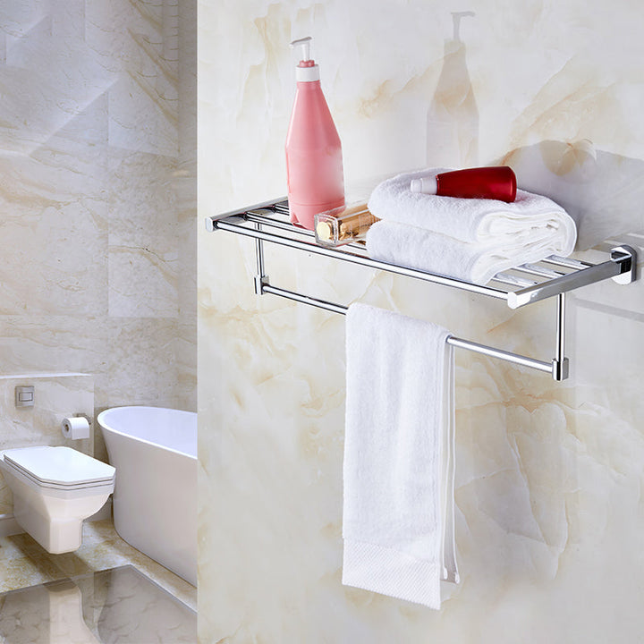 BowLift | Modern bathroom accessory set Stainless steel bathroom shelf Towel holder Bathroom accessory set