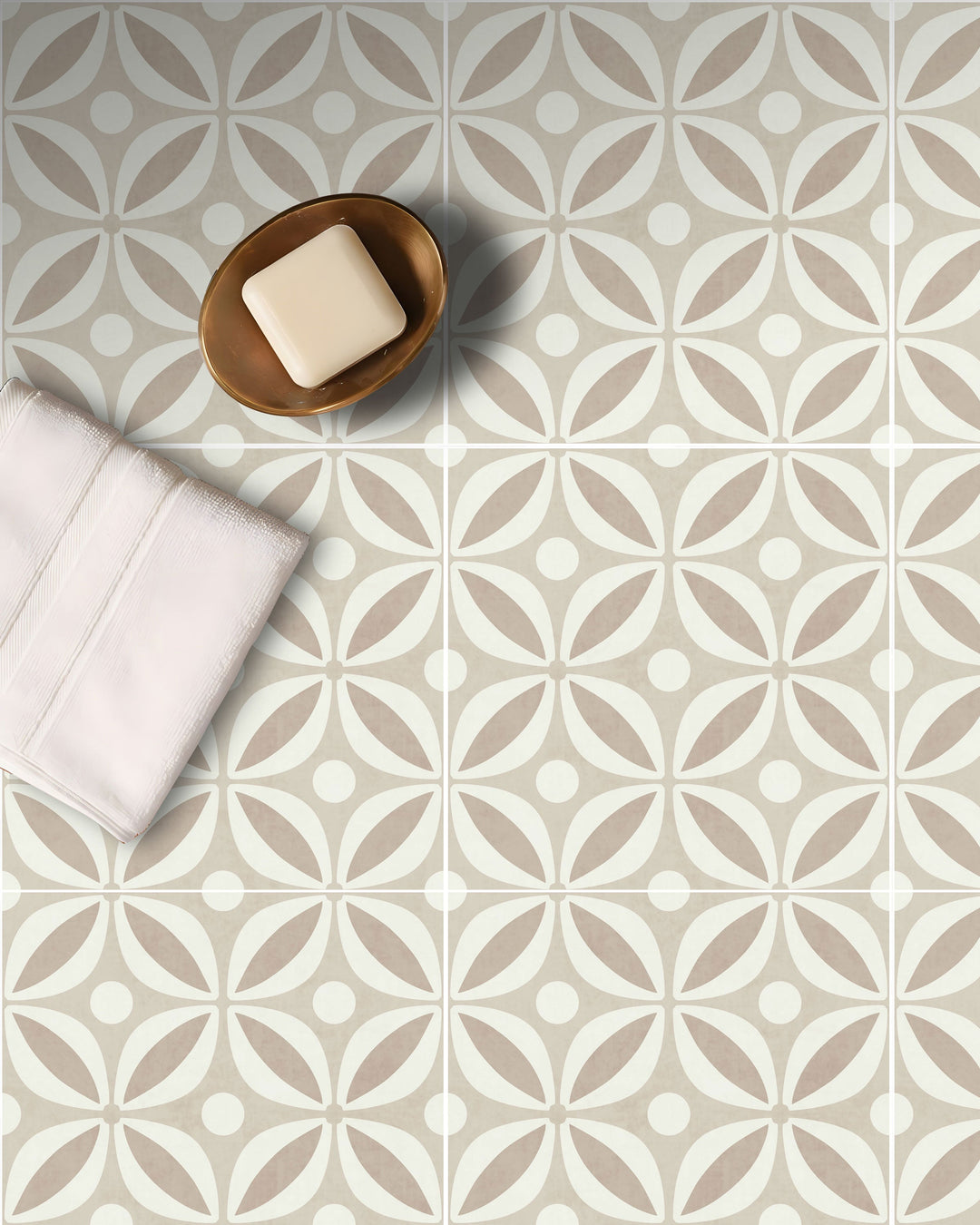 BowLift | Square Stain-Resistant Peel & Stick Tile with Pattern Single Tile for Splash Wall