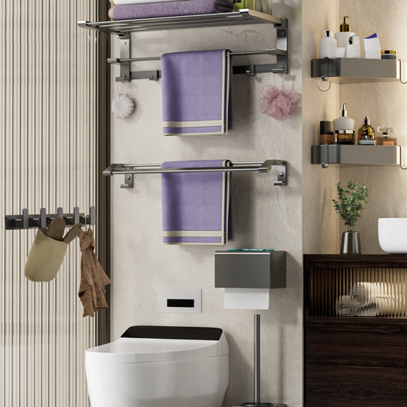 BowLift | Modern Gray Bathroom Accessories Set Bathroom Shelf Towel Bar Bathroom Accessories Set