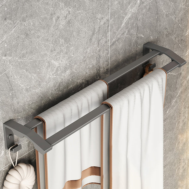 BowLift | Modern Gray Bathroom Accessories Set Bathroom Shelf Towel Bar Bathroom Accessories Set