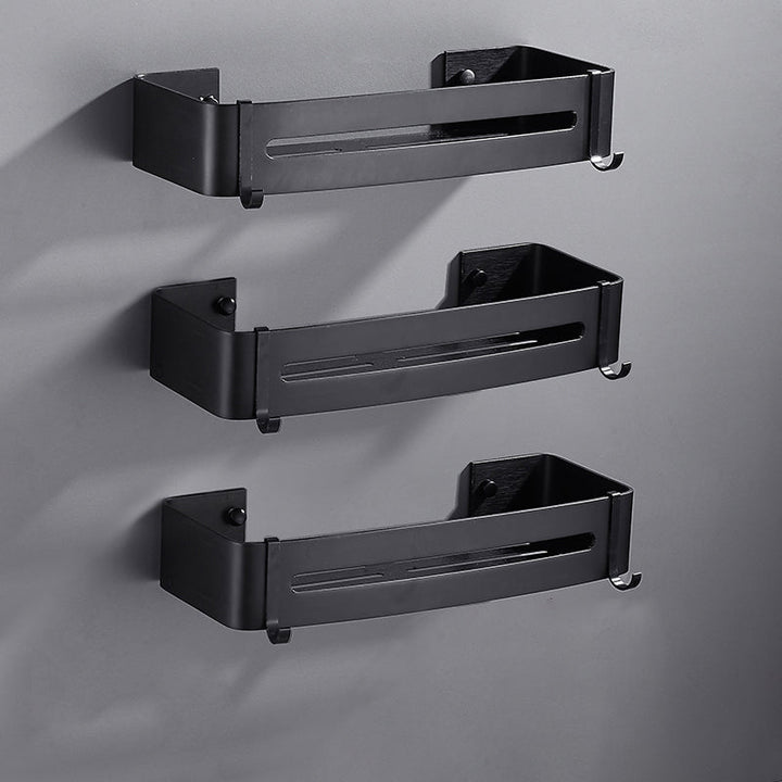 BowLift | Matt Black Modern Bathroom Accessory Set, Set of 3, Bathroom Shelf