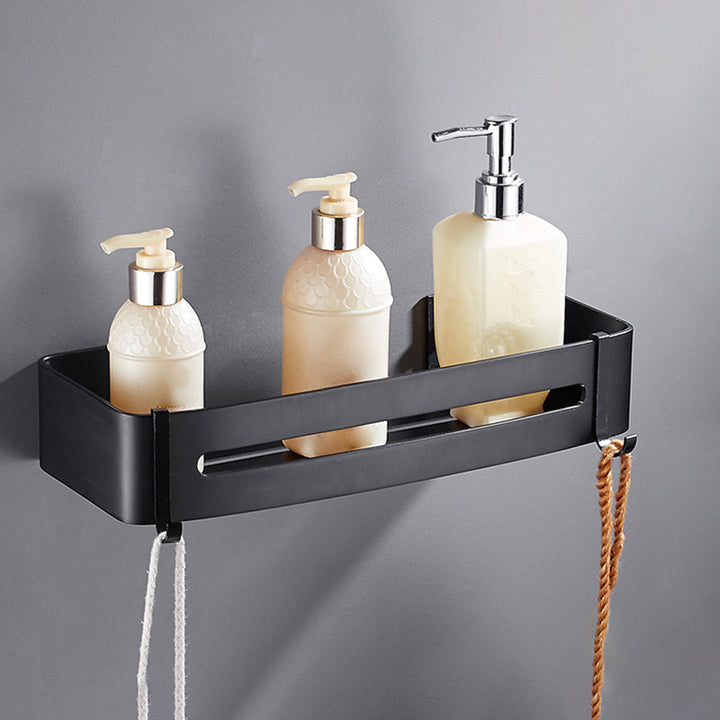 BowLift | Matt Black Modern Bathroom Accessory Set, Set of 3, Bathroom Shelf