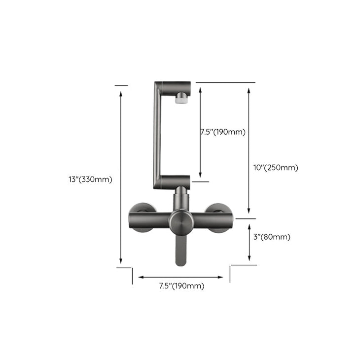 BowLift | Modern Wall-Mount Kitchen Faucet Single Handle Faucet in Chrome