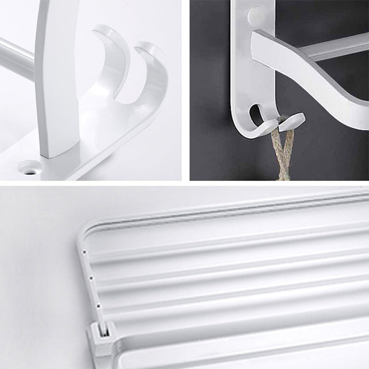 BowLift | White Bathroom Accessories Hardware Set Modern Bathroom Accessories Set, Towel Rack