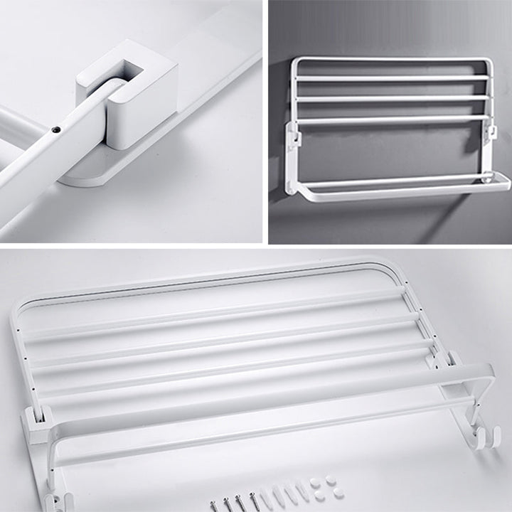 BowLift | White Bathroom Accessories Hardware Set Modern Bathroom Accessories Set, Towel Rack