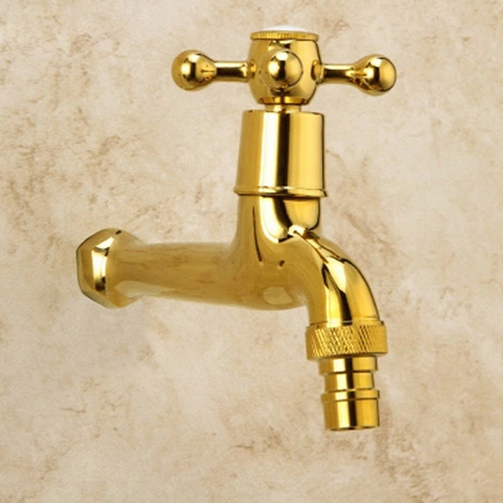BowLift | Glam Wall-mounted Bathroom Faucet Cross Handle Low Arc Round Basin Faucet