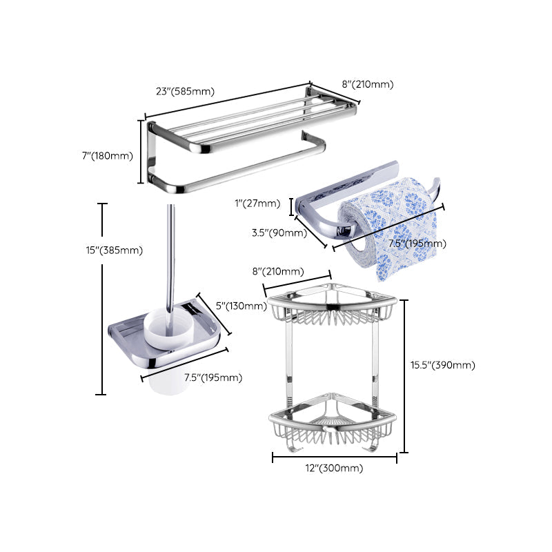 BowLift | Modern Stainless Steel Bathroom Fixtures Set Towel Bar Bathroom Shelf Bathroom Accessory Set