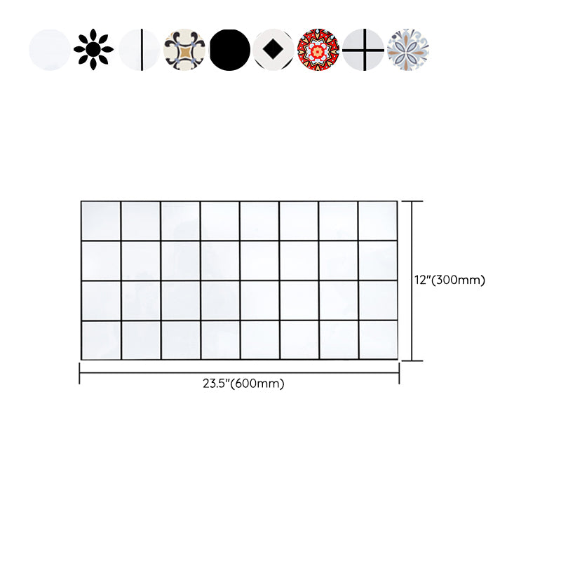 BowLift | PVC Rectangular 12" X 23" 5-Pack Peel & Stick Mosaic Tile Kitchen and Bathroom Backsplash