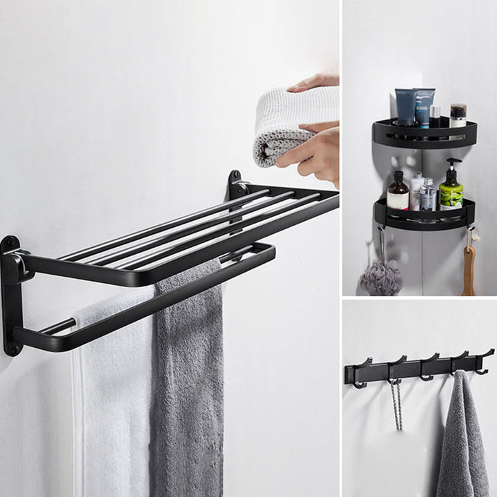 BowLift | Modern Bathroom Hardware Set Matte Black Metal Bathroom Accessories Set Rustproof