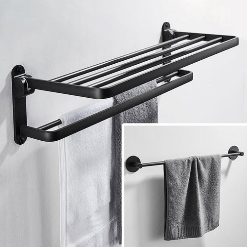 BowLift | Modern Bathroom Hardware Set Matte Black Metal Bathroom Accessories Set Rustproof