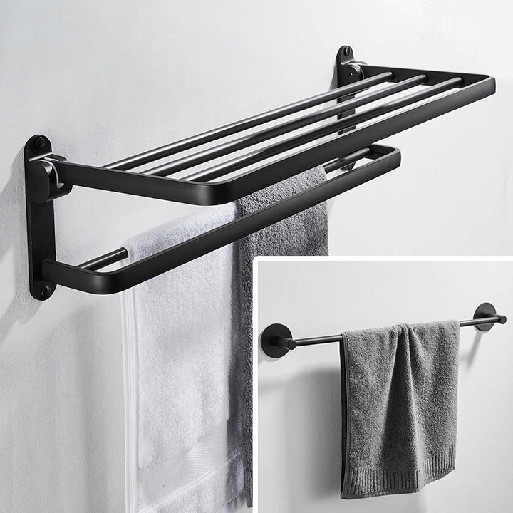 BowLift | Modern Bathroom Hardware Set Matte Black Metal Bathroom Accessory Set Rust-Free