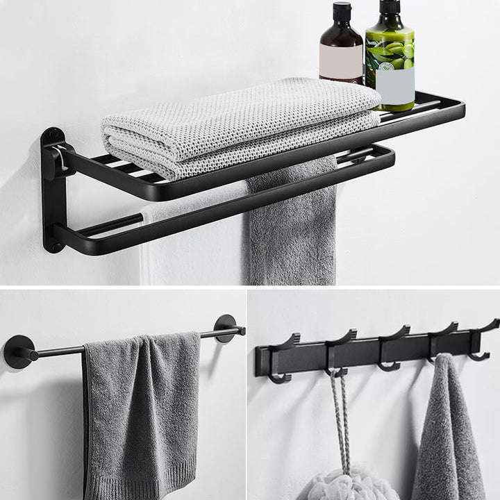 BowLift | Modern Bathroom Hardware Set Matte Black Metal Bathroom Accessories Set Rustproof