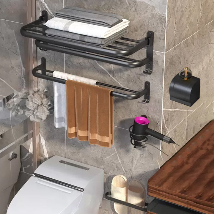 BowLift | Modern Bathroom Hardware Set Matte Black Metal Bathroom Accessory Kit
