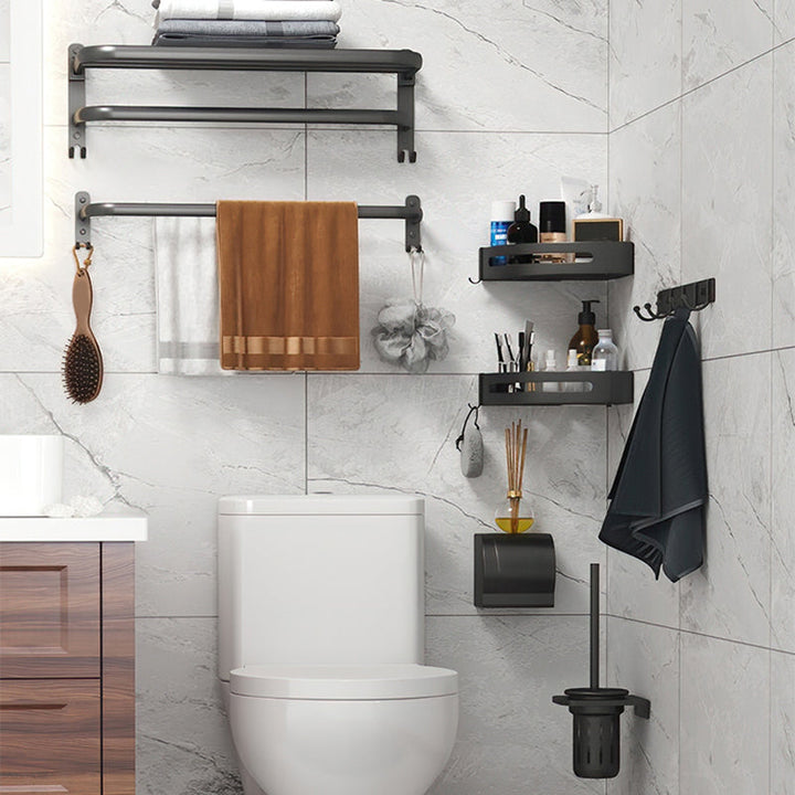 BowLift | Modern Bathroom Hardware Set Matte Black Metal Bathroom Accessories Kit