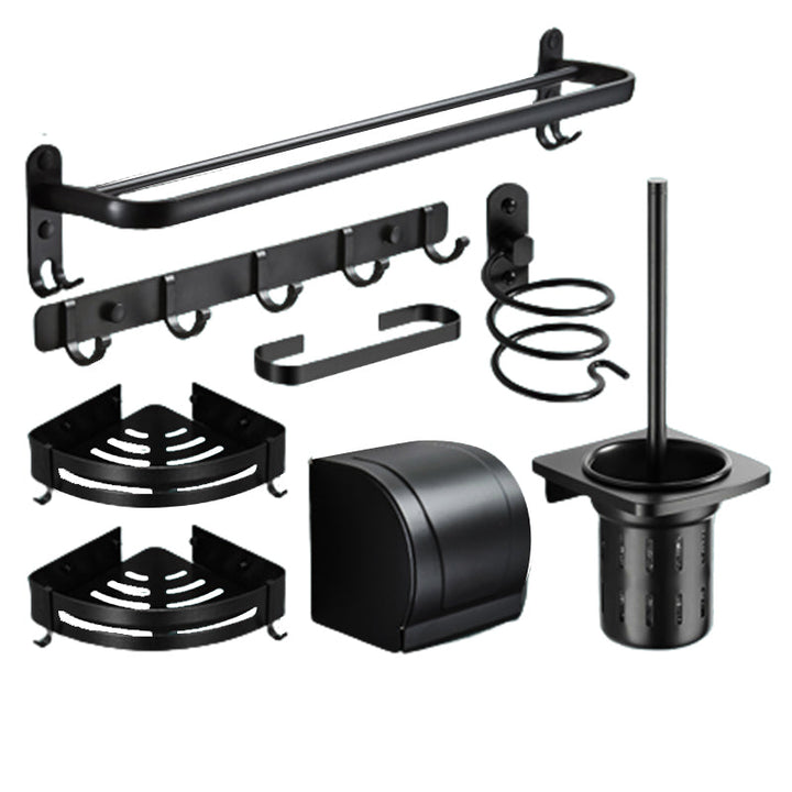 BowLift | Modern Bathroom Hardware Set Matte Black Metal Bathroom Accessory Kit