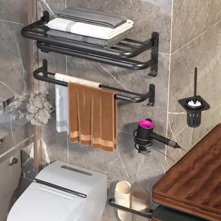 BowLift | Modern Bathroom Hardware Set Matte Black Metal Bathroom Accessory Kit