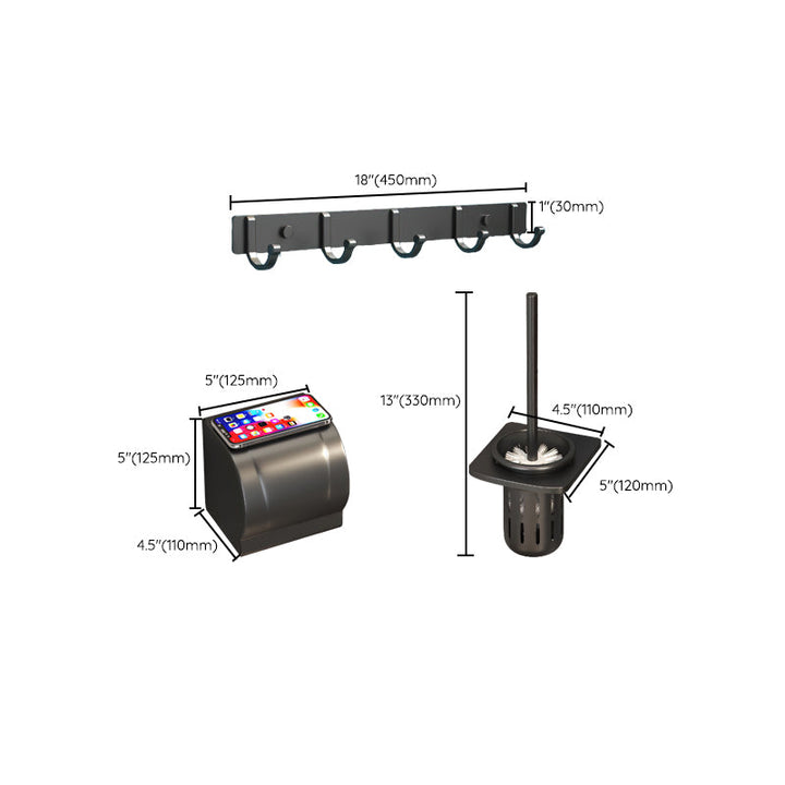 BowLift | Modern Bathroom Hardware Set Matte Black Metal Bathroom Accessories Kit