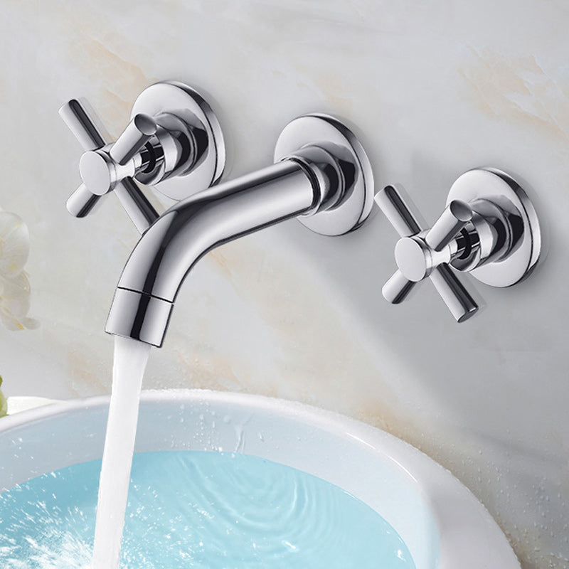 BowLift | Modern Cross Handle Faucet Monochrome Wall Mounted Bathroom Faucet