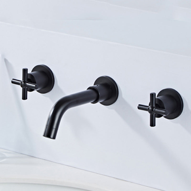 BowLift | Modern Cross Handle Faucet Monochrome Wall Mounted Bathroom Faucet