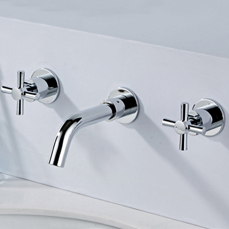 BowLift | Modern Cross Handle Faucet Monochrome Wall Mounted Bathroom Faucet