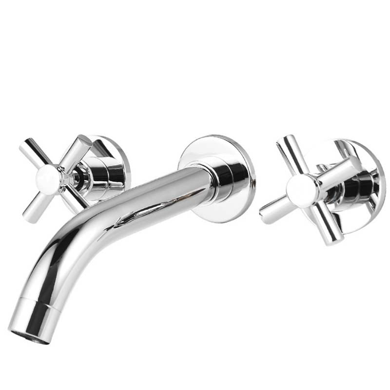 BowLift | Modern Cross Handle Faucet Monochrome Wall Mounted Bathroom Faucet