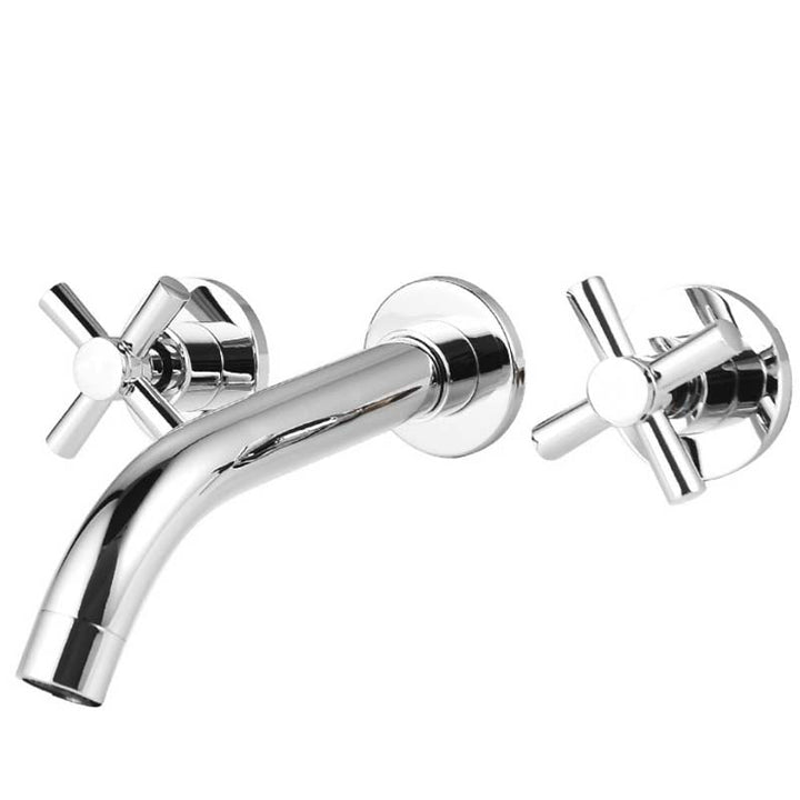 BowLift | Modern Cross Handle Faucet Monochrome Wall Mounted Bathroom Faucet