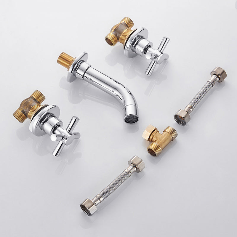 BowLift | Modern Cross Handle Faucet Monochrome Wall Mounted Bathroom Faucet