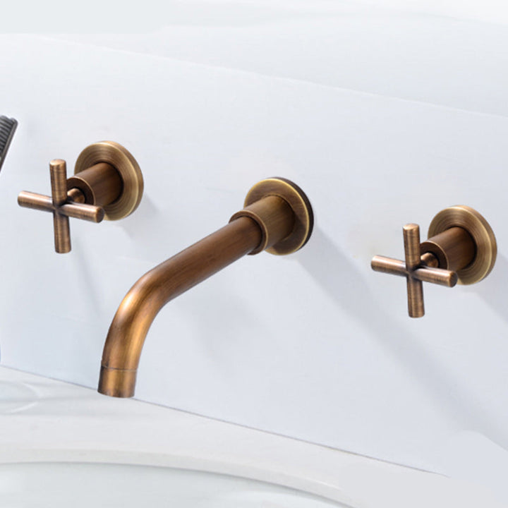 BowLift | Modern Cross Handle Faucet Monochrome Wall Mounted Bathroom Faucet