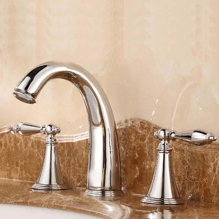 BowLift | Traditional Roman Bathtub Faucet Set Copper Fixed Deck Mount with Handles