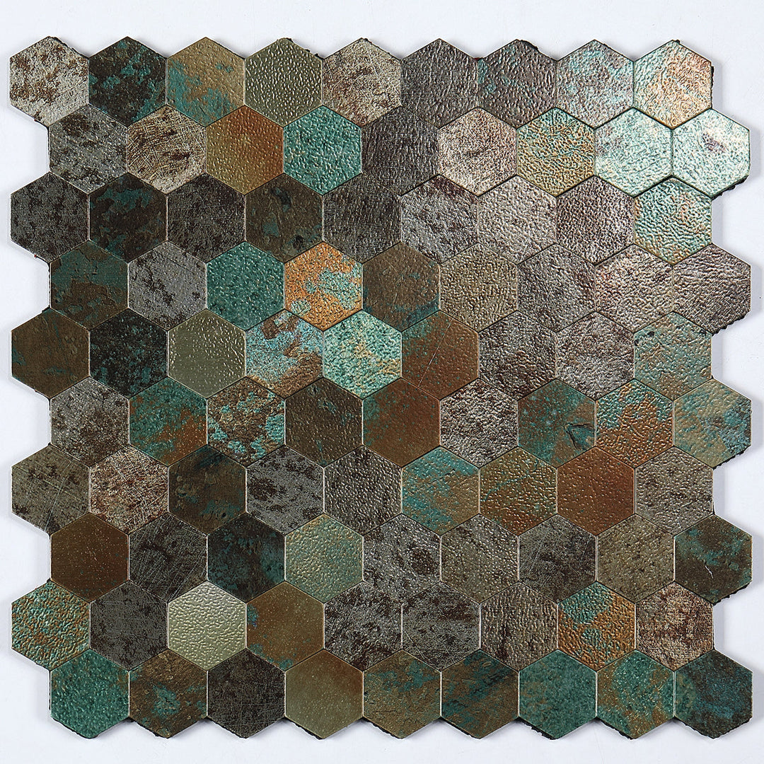 BowLift | Modern Tile-Peel & Stick Metal Mosaic Tile Hexagon Peel & Stick Subway Tile