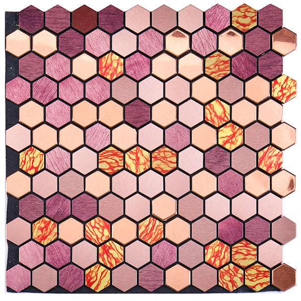BowLift | Modern Tile-Peel & Stick Metal Mosaic Tile Hexagon Peel & Stick Subway Tile