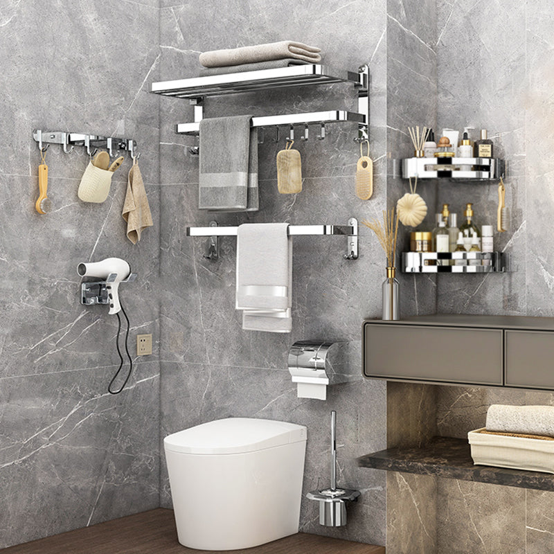 BowLift | Modern Bathroom Accessory Set Silver Metal Bathroom Accessory